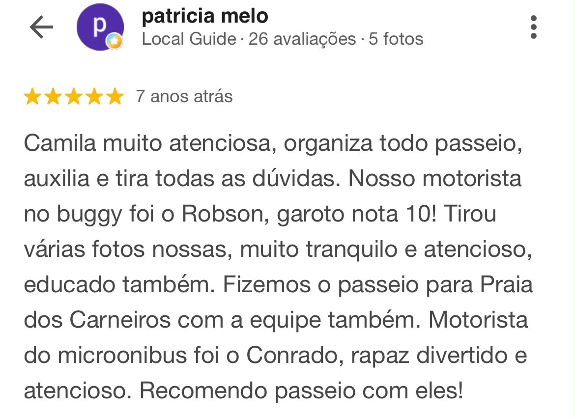 Avaliação real de cliente no Google — 2