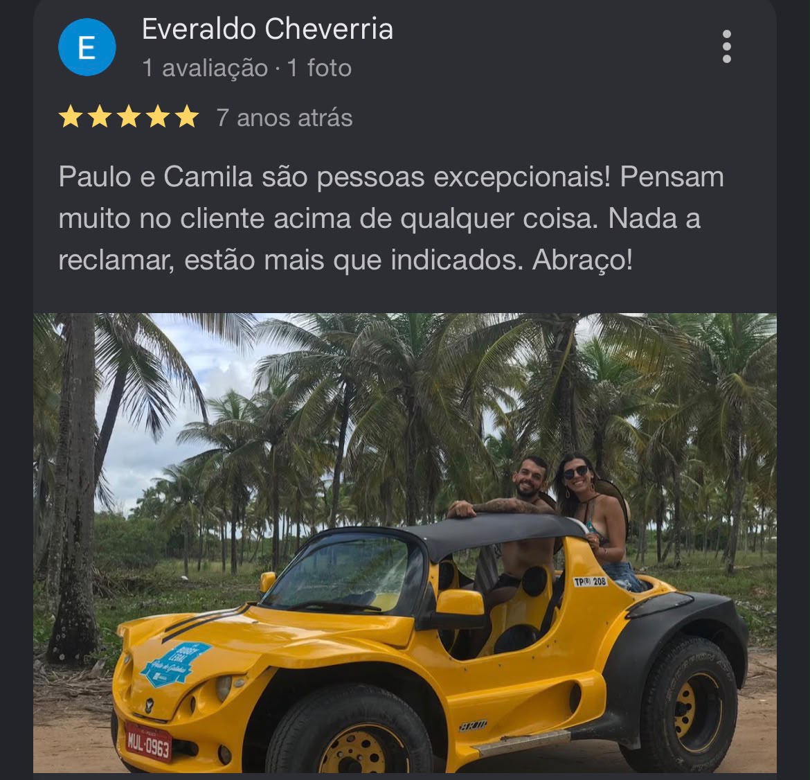 Avaliação real de cliente no Google — 7