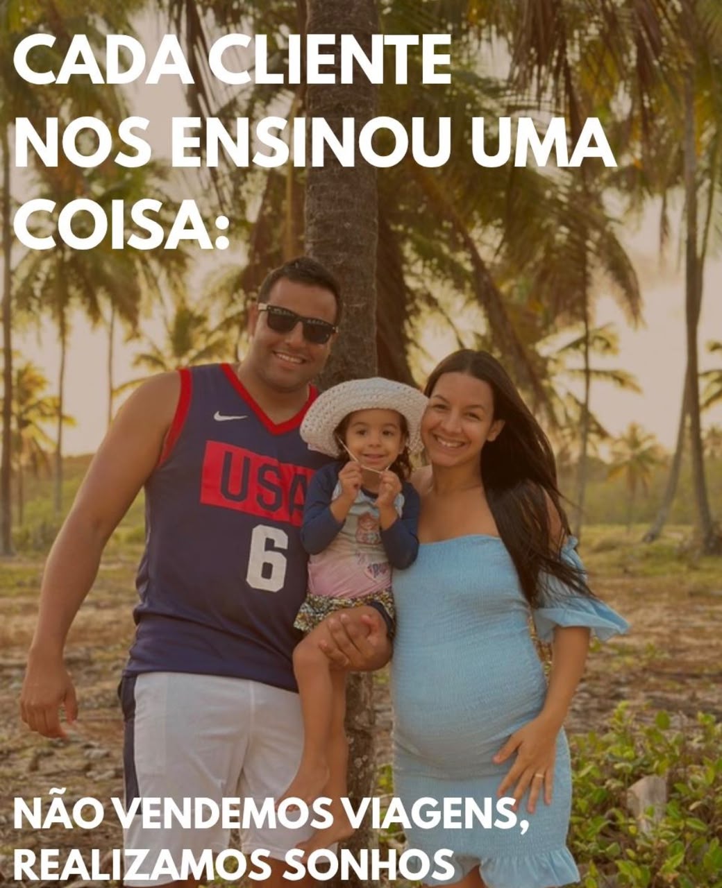 Família da Porto Feliz sob os coqueiros